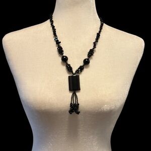 Elegant Black Beaded Necklace